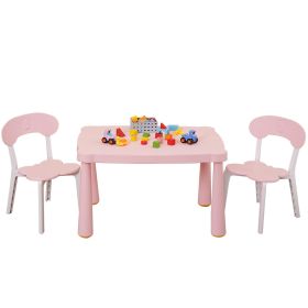 Kids Table and Chair Set, 3 Piece Toddler Table and Chair Set, Plastic Children Activity Tablefor Reading,Preschool,Drawing,Toddler