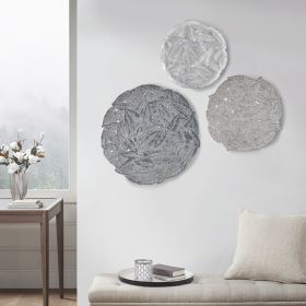 Textured Feather 3-piece Metal Disc Wall Decor Set