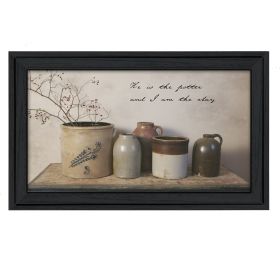 Trendy Decor 4U "He is the Potter" Framed Wall Art, Modern Home Decor Framed Print for Living Room