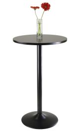 Pub Table Round Black MDF Top with Black leg and base