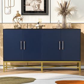 U_STYLE Distinctive Features of Four-Door Sideboard with Metal and Cross-Leg Design,Suitable for Living Rooms,Entrance and Study