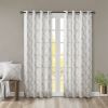 Fretwork Print Grommet Top Window Curtain Panel(Only 1 Pc Panel)