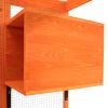 Wooden Cat Enclosure with 6 Jumping Platforms, 2 Cat Condos, Cat Bridge and Scratching Board, Orange