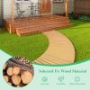 7 FT Wooden Garden Pathway Roll Out Curved Fir Wood Walkway with Anti-slip Surface