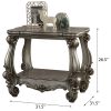 Antique Platinum End Table with Bottom Shelf