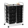 15 Drawer Rolling Organizer Trolley Utility Storage Tools Scrapbooking Paper Multipurpose