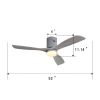 Low Profile Ceiling Fan With Lights 3 Carved Wood Fan Blade Noiseless Reversible Motor Remote Control With Light