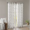 Fretwork Print Grommet Top Window Curtain Panel(Only 1 Pc Panel)