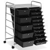 15 Drawer Rolling Organizer Trolley Utility Storage Tools Scrapbooking Paper Multipurpose