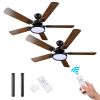 52 Inch 5 blades Ceiling Fan With Dimmable LED Light And Remote Control