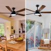 52 Inch 5 blades Ceiling Fan With Dimmable LED Light And Remote Control