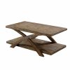 Transitional 3pc Table set Occasional Tables Living Room 1x Coffee Table And 2x End Tables Plank Style Top Antique Light Oak