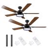 52 Inch 5 blades Ceiling Fan With Dimmable LED Light And Remote Control