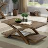 Transitional 3pc Table set Occasional Tables Living Room 1x Coffee Table And 2x End Tables Plank Style Top Antique Light Oak