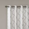 Fretwork Print Grommet Top Window Curtain Panel(Only 1 Pc Panel)