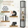 Modern Shelf Freestanding Floor Lamp with Double Lamp Pull Chain and Foot Switch