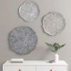 Textured Feather 3-piece Metal Disc Wall Decor Set