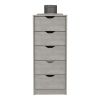 DEPOT E-SHOP Houma 5 Drawers Narrow Dresser, Slim Storage Chest of Drawers, Concrete Gray