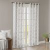 Fretwork Print Grommet Top Window Curtain Panel(Only 1 Pc Panel)