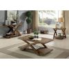 Transitional 3pc Table set Occasional Tables Living Room 1x Coffee Table And 2x End Tables Plank Style Top Antique Light Oak