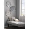 Textured Feather 3-piece Metal Disc Wall Decor Set