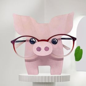 1pc Animal Glasses Holder; Wooden Eyeglass Holder; Cute Animal Glasses Holder; Handmade Carving Sunglasses Display Rack; For Desktop Accessory; Home O (Items: Piggy)