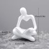 NORTHEUINS Reading Man Resin Figurine for Study Room Desktop Abstract Thinker Figure Ornament Home Living Room Office Decoration