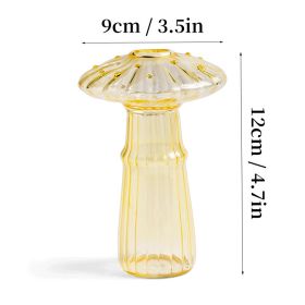 7 Style Mushroom Glass Vase Creative Hydroponics Vases Aromatherapy Bottle Desktop Crafts Ornament Living Room Home Office Decor (Color: HGA0012459-C)