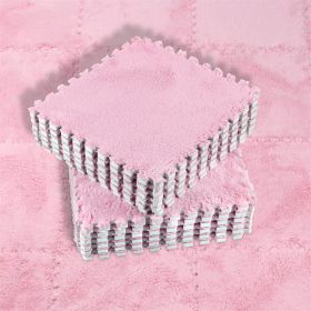 Living Room Carpet Tiles Interlocking Level Loop Square Carpet Tiles Area Rugs Play Mat (Color: Pink, size: 30pcs)