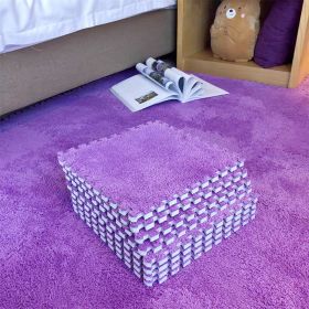 Living Room Carpet Tiles Interlocking Level Loop Square Carpet Tiles Area Rugs Play Mat (Color: purple, size: 15pcs)