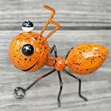 Metal Ant Shaped Ornaments Garden Yard Patio Decorations (Color: Yellow)