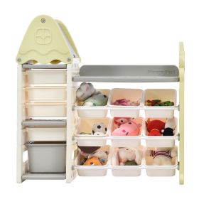 Kids Toy Storage Organizer with 14 Bins (Color: as Pic)