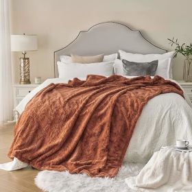 Krifey Oversized Faux Fur Blanket, Super Soft Cozy Blanket, Luxury Fluffy Throw Blanket Fuzzy Bed Throw Camel (Color: Camel)