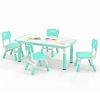 Kids Table and Chairs Set for 4 with Graffiti Desktop