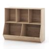 5-Cube Wooden Kids Toy Storage Organizer with Anti-Tipping Kits