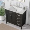 36' Bathroom Vanity with Sink Combo;  White Bathroom Cabinet with Drawers;  Solid Frame and MDF Board