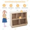 5-Cube Wooden Kids Toy Storage Organizer with Anti-Tipping Kits