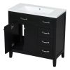 36' Bathroom Vanity with Sink Combo;  White Bathroom Cabinet with Drawers;  Solid Frame and MDF Board