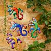 1pc/4pcs Metal Gecko Wall Decor, Plaques & Wall Art, 3D Lizard Colorful Wall Sculpture Decoration For Garden, Fence, Lawn, Farmhouse