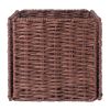 Tessa 3-Pc Woven Rope Basket Set; Foldable; Walnut