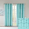 Total Blackout Metallic Print Grommet Top Curtain Panel(Only 1 Pc Panel)