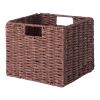 Tessa 3-Pc Woven Rope Basket Set; Foldable; Walnut