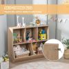 5-Cube Wooden Kids Toy Storage Organizer with Anti-Tipping Kits