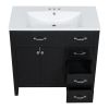 36' Bathroom Vanity with Sink Combo;  White Bathroom Cabinet with Drawers;  Solid Frame and MDF Board