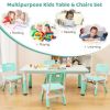 Kids Table and Chairs Set for 4 with Graffiti Desktop